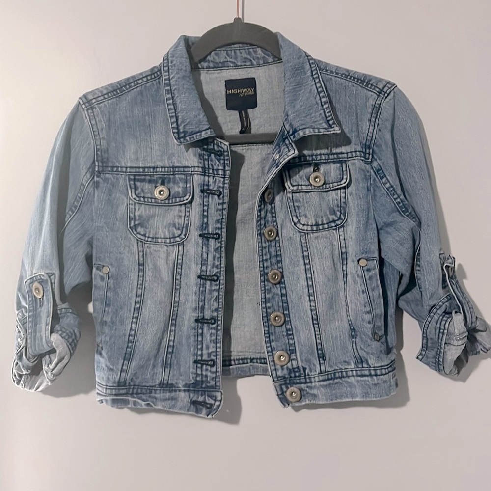 Denim mid length jacket